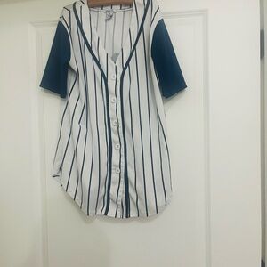 Rue21 Short-Sleeved Jersey in Classic PinStripe